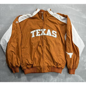 VTG Majestic Texas Longhorns UT Zip Jacket Men's XL Orange Fleece Embroidered